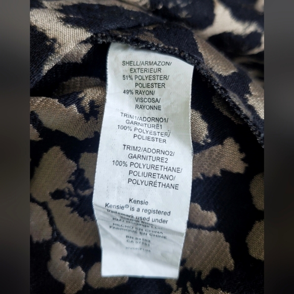 Kensie Leopard Animal Print Jacquard Fit & Flare Cocktail Dress Size XS Black - Picture 8 of 11